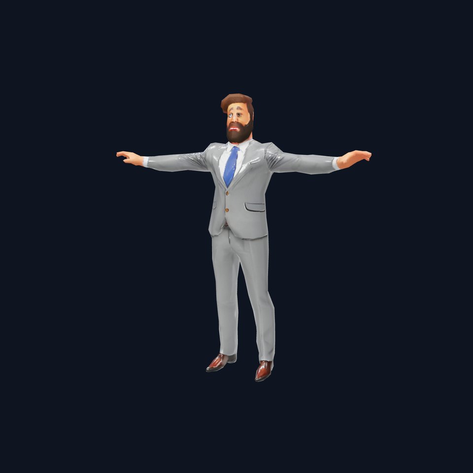 Businessman Character Model Pack with Suit and Tie